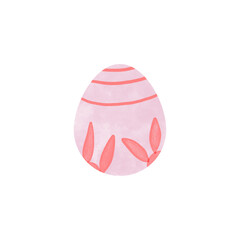 pink easter egg watercolor hand drawn illustration