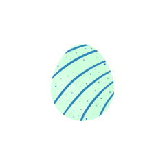 green easter egg watercolor hand drawn illustration