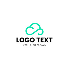 Cloud logo design vector minimalist 