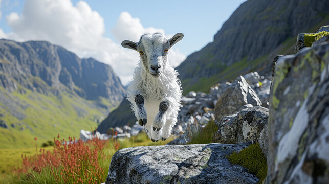 mountain goat in the mountains