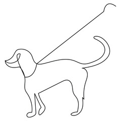 Continuous single line dog vector art drawing minimalist dog face outline abstract hand drawn style