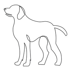 Continuous single line dog vector art drawing minimalist dog face outline abstract hand drawn style