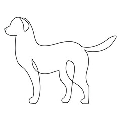 Continuous single line dog vector art drawing minimalist dog face outline abstract hand drawn style
