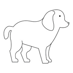Continuous single line dog vector art drawing minimalist dog face outline abstract hand drawn style