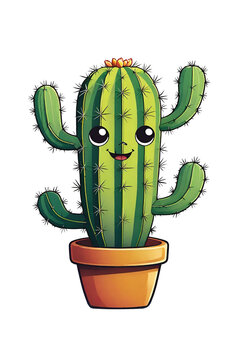 Mexican costume cactus on transparent background illustration