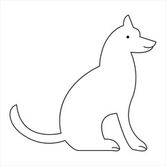 Continuous single line dog vector art drawing minimalist dog face outline abstract hand drawn style