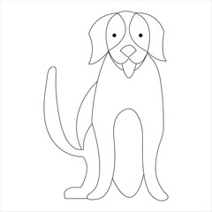 Continuous single line dog vector art drawing minimalist dog face outline abstract hand drawn style