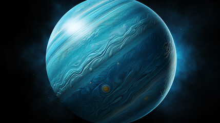 Realistic blue planet in galaxy