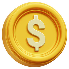  Dollar Coin 3d, 3d icon, 3d illustration, style, render, rendering, Suitable for website, mobile app, print, presentation, infographic and any other project.