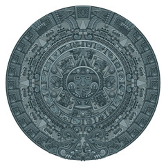 Solar calendar of the ancient Aztec civilization - obrazy, fototapety, plakaty
