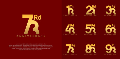 anniversary logotype vector design set golden color can be use for celebration day