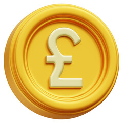  Pound  Coin 3d, 3d icon, 3d illustration, style, render, rendering, Suitable for website, mobile app, print, presentation, infographic and any other project.