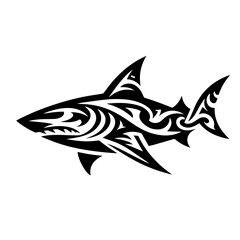Fototapeta premium Shark tribal logo icon design illustration template