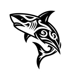 Fototapeta premium Shark tribal logo icon design illustration template