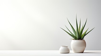 aloe vera in white minimalist room