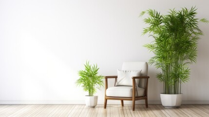 bamboo palm in white minimalist room