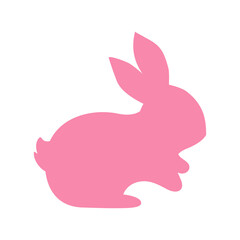 Silhouette of the Easter Bunny in various poses. Easter egg festival greeting card decorative elements