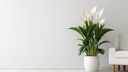 peace lily in minimalist room
