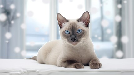 tonkinese cat in house