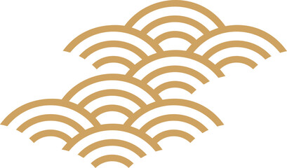 Golden chinese pattern illustration