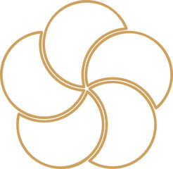 Golden cherry blossom flower illustration