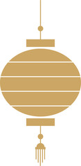 Golden chinese hanging lantern illustration