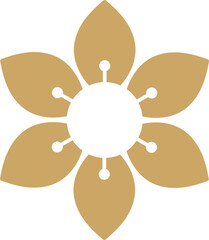 Golden cherry blossom flower illustration