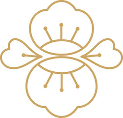 Obraz premium Golden cherry blossom flower illustration