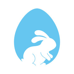 Rabbit silhouette on Easter egg background greeting card decorative elements