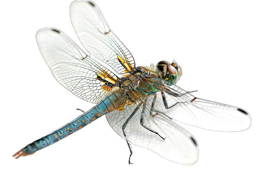 dragonfly on white