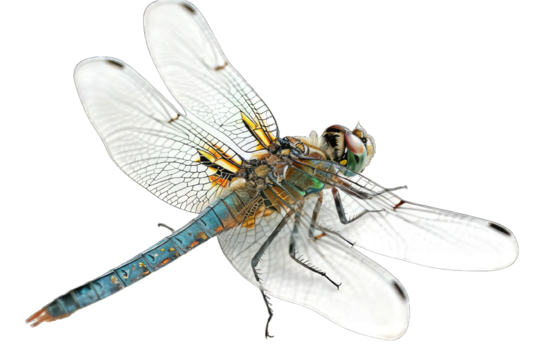 dragonfly on white