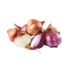Brown And White Shallot With A Purple Skin, Without Shadow, Isolated Transparent Background