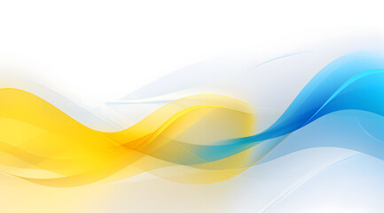 A blue and yellow wave with a white background, Suitable for presentation and banner cover