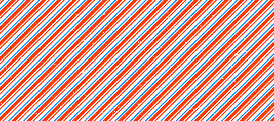 Barber shop pole pattern. Abstract diagonal line seamless background. Textured striped repeating wallpaper. Red, white, blue repeated texture. Vector dotted wrapping paper backdrop. Barbershop decor - obrazy, fototapety, plakaty