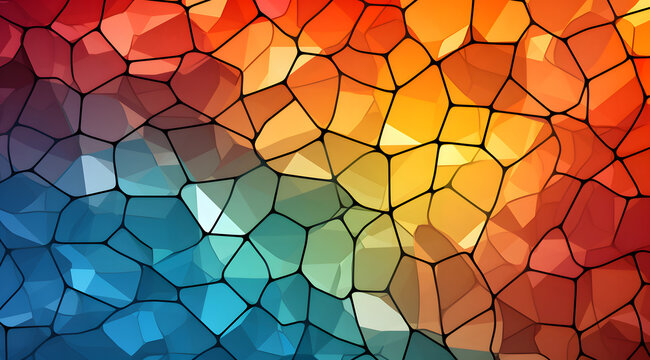 A colorful abstract background with a blue and red color scheme. made up of small squares and triangles