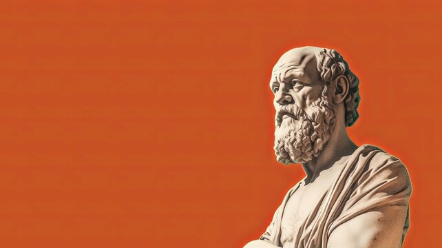 Socrates illustration with empty space for writing quote or text