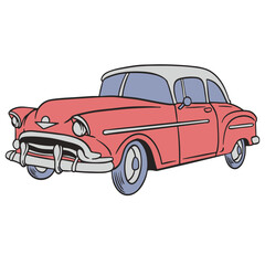 Classic Retro Car Hand-drawn illustration