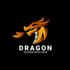 Vector Logo Illustration Dragon Gradient Colorful Style