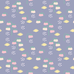 Floral pattern and purple background