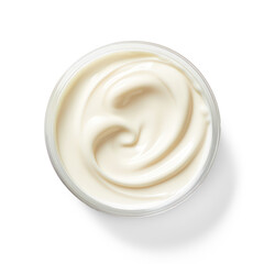 White cream top view on isolate transparency background, PNG