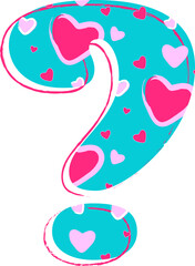 Love Alphabet Lettering,Question mark