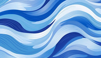 Fototapeta premium Azure Currents: Abstract Wavy Blue Pattern Design