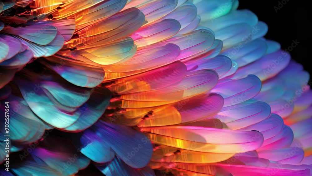 Poster a scan of a erflys wing, showcasing the iridescent colors produced by quantum interference as light 