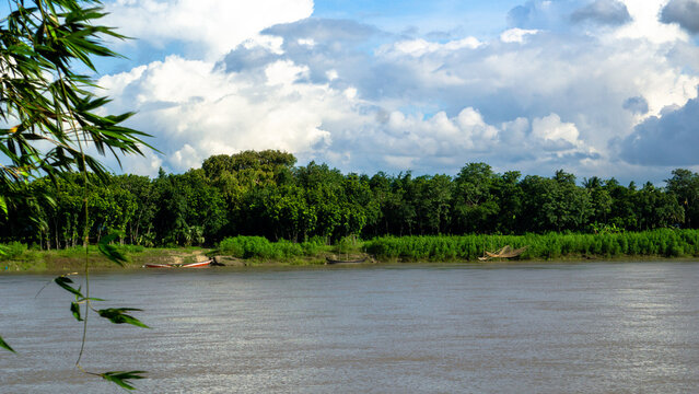 Natural landscape photography of Riverine Bangladesh. This is a view of Gorai Madhumati River located in South Asia.