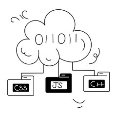 Hand drawn illustration of coding storage 