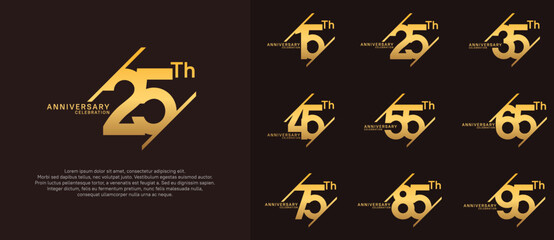 anniversary logotype vector set with golden color can be use for celebration purpose