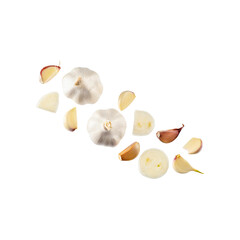  Slices Of Garlic, Without Skin, Without Shadow, Isolated Transparent Background