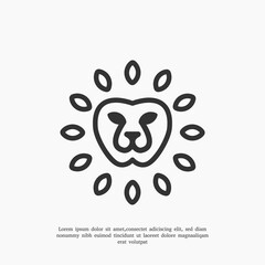 apple lion leaf logo design template