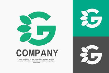 letter G leaf logo design template