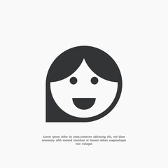 chat girl logo design template